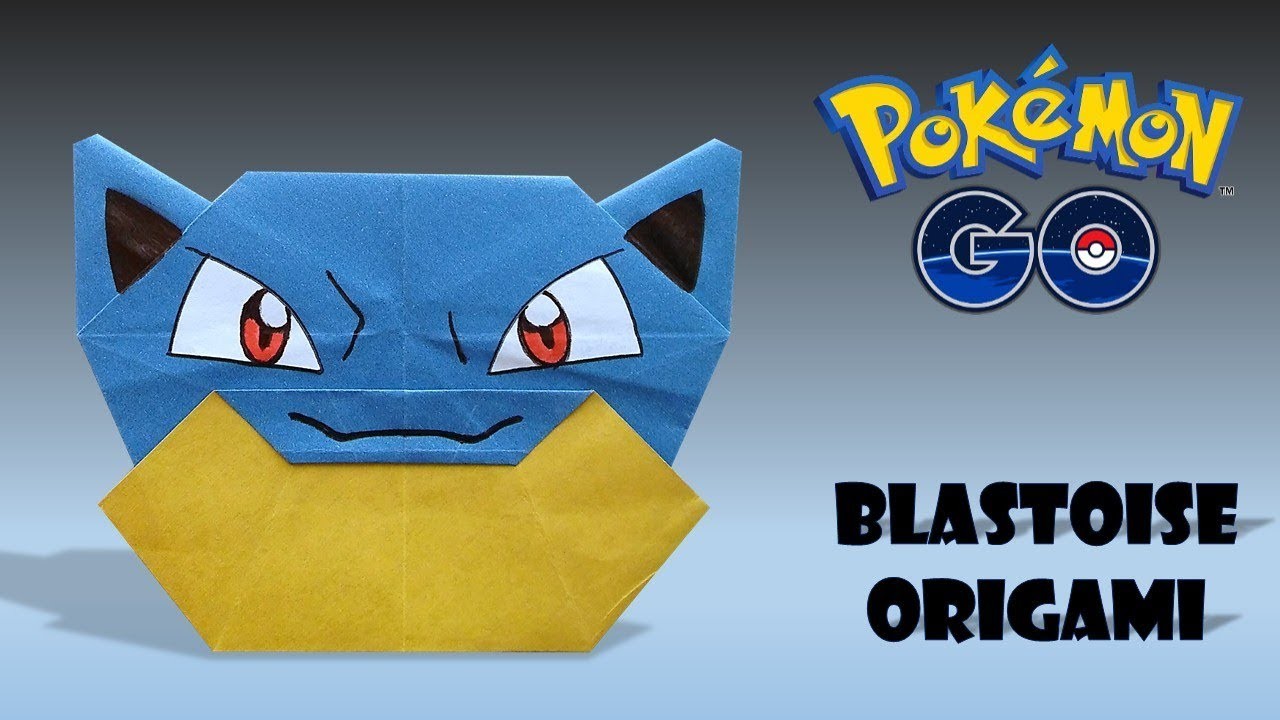 Blastoise origami (head) como hacer origami pokemon blastoise (head)