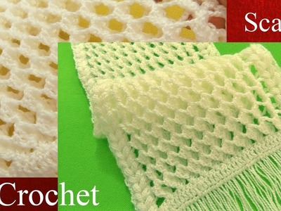 Bufanda a Crochet  en punto 3D panal o nido de abeja tejido tallermanualperu