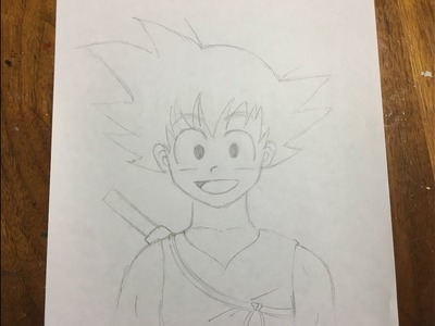 Como dibujar a Goku a lápiz fácil para principiantes .  How to draw Goku with pencil