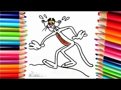 Como Dibujar a la Pantera Rosa Paso a Paso - Dibujos para Niños - Dibuja y Colorea