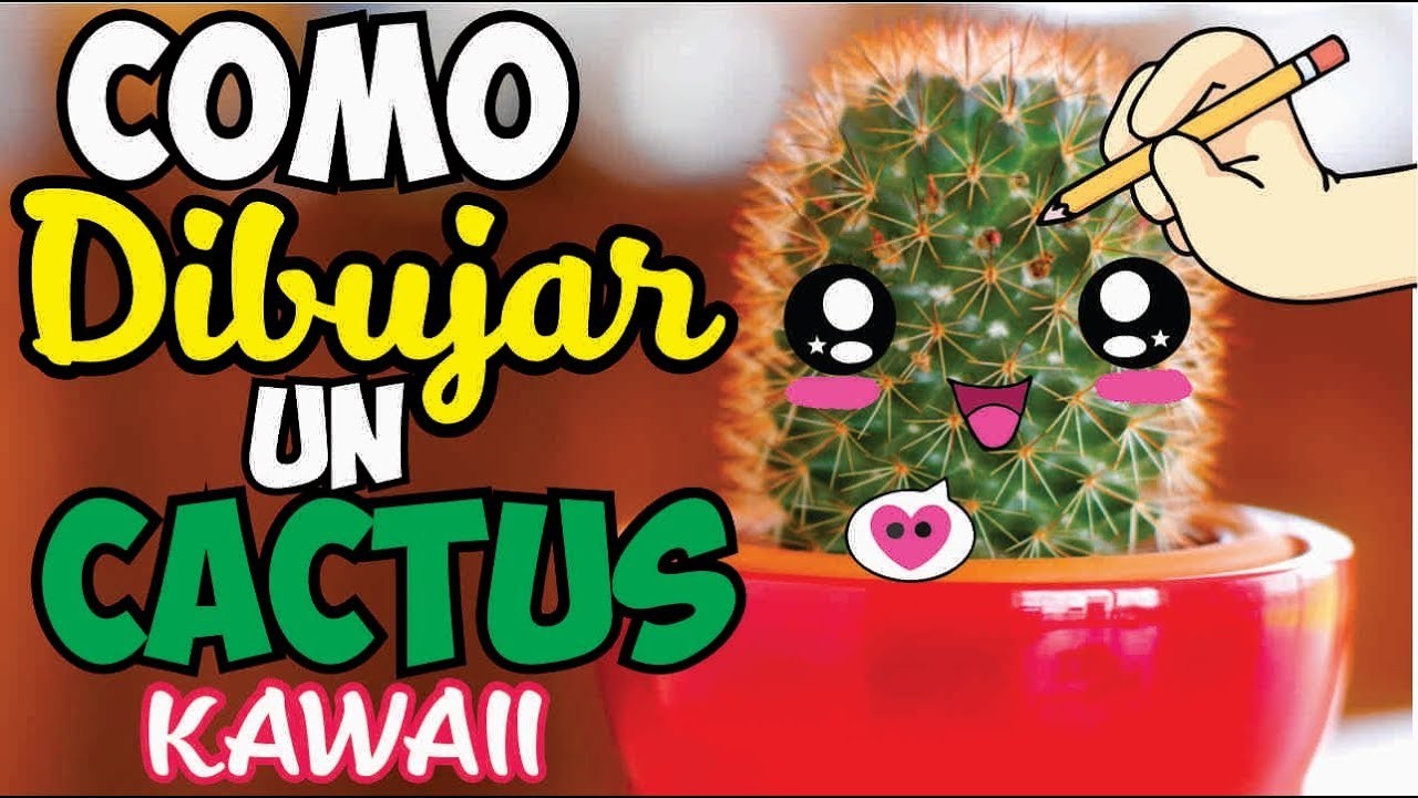 COMO DIBUJAR UN CACTUS KAWAII PASO A PASO - Dibujos de plantas - dibujos kawaii faciles - dibujos