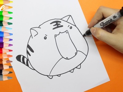 Como dibujar un Tigre Kawaii. How to draw a kawaii tiger.Yaye.