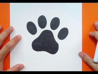 Como dibujar una huella de perro paso a paso | How to draw a dog footprint