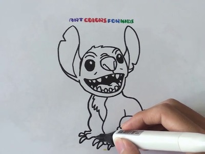 Como Dibujar y Colorear Un stitch   Dibujos Para Niños   Learn Draw