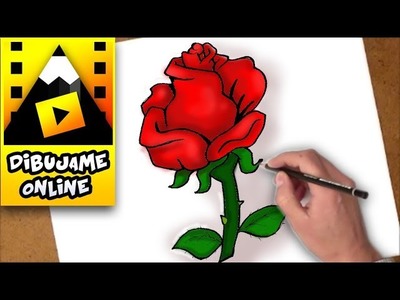 Como dibujar y pintar una rosa | how to draw and paint a rose