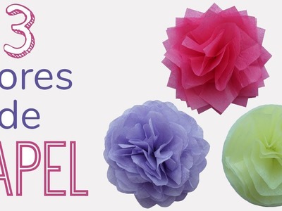 Cómo hacer FLORES de PAPEL de SEDA | DIY | How to make tissue paper flowers