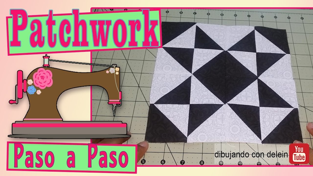 Como hacer un bloque para patchwork, HST paso a paso, tutorial de Patchwork
