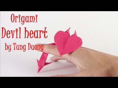 Cómo hacer un corazón de diablo origami fácil. Como fazer um origami Devil heart easy