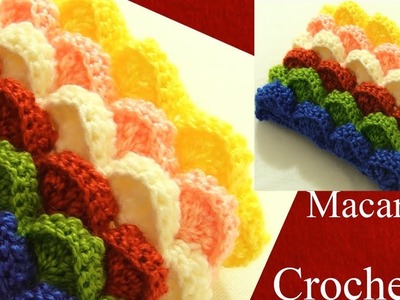 Crochet en 3D punto macarons marshmallow de colores para almohadones cojines  tejido tallermanualper