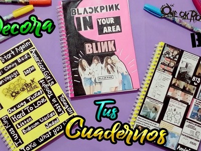 Decora tus cuadernos FÁCIL! [BTS, BLACK PINK, ONE OK ROCK]❤????