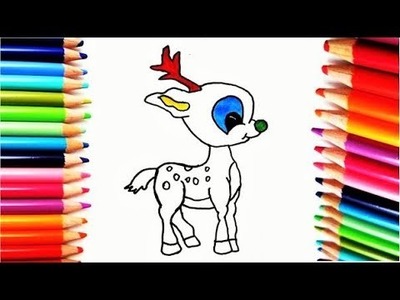Dibuja y Colorea Ciervo (Venado) - Dibujos Para Niños - Learn Colors