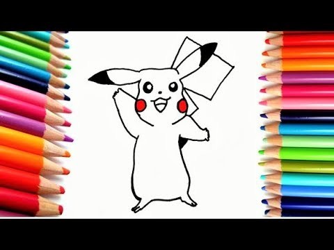 Dibuja y colorea Pikachu de Pokemon. Dibujos para niños