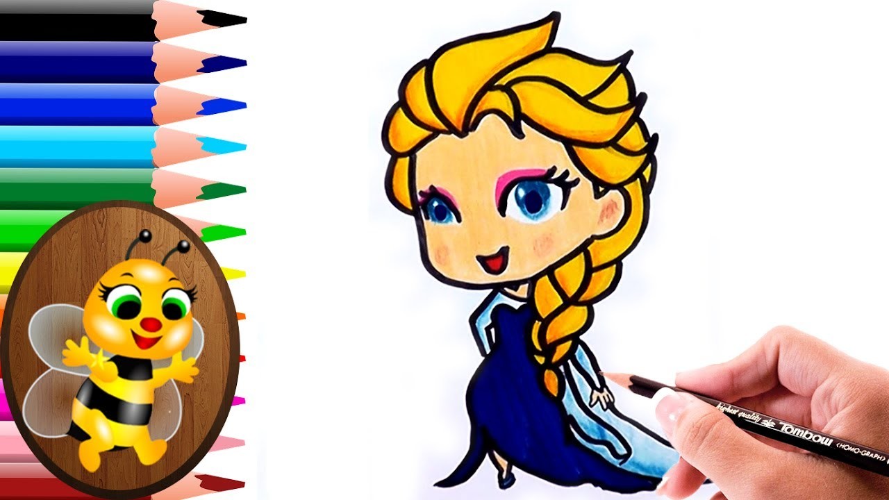 Dibujando y coloreando a frozen - Dibujos para Niños - How to draw and paint