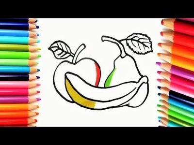 Dibujando y Coloreando Frutas - Dibujos Para Niños - Aprende los Colores