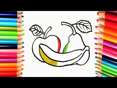 Dibujando y Coloreando Frutas - Dibujos Para Niños - Aprende los Colores