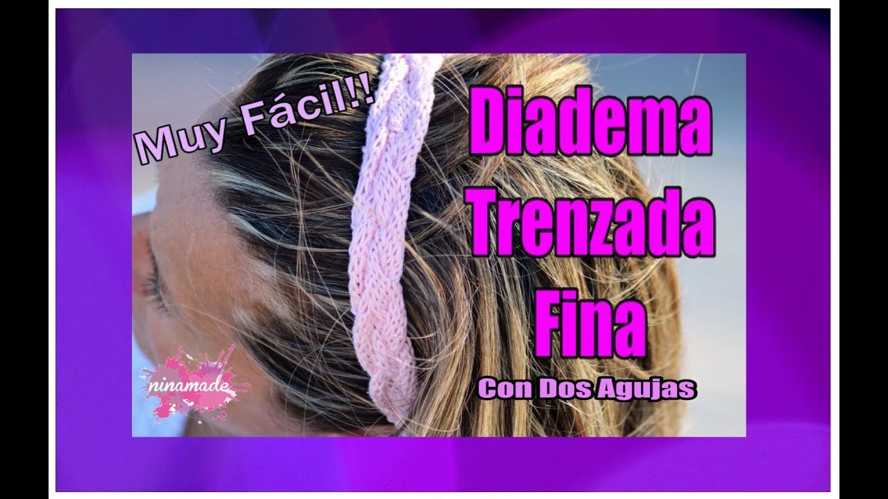 DIY. Tejer Diadema Trenzada Con Dos Agujas.Knit Headband Braided With Two Needleswith