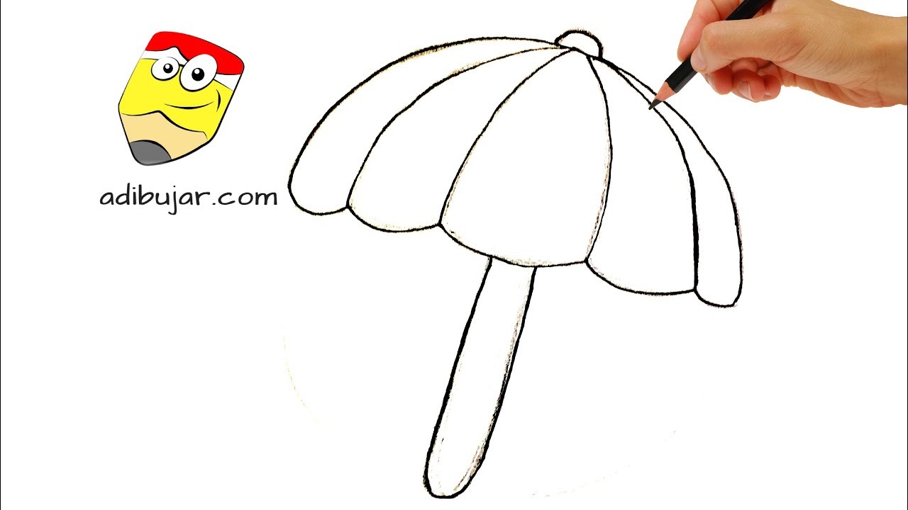 Emojis Whatsapp: Cómo dibujar una sombrilla.paraguas fácil | Dibujos de emoticones a lápiz