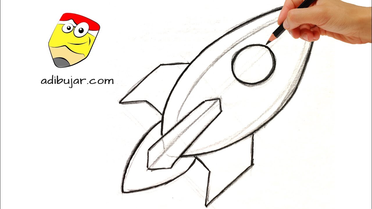Emojis Whatsapp: Cómo dibujar un cohete fácil | Dibujos de emoticones a lápiz paso a paso para niños