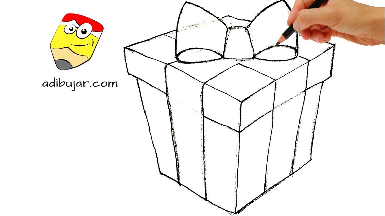 Emojis Whatsapp: Cómo dibujar un paquete regalo | Dibujos de emoticones a lápiz paso a paso