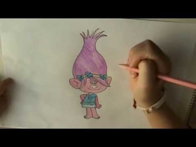 Trolls: Cómo colorear a Poppy | Dibujos a lápiz paso a paso