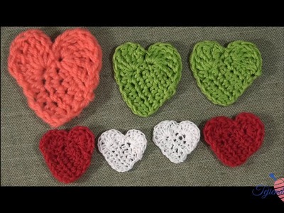 2 ideas para hacr corazones con ganchillo.crochet hearts