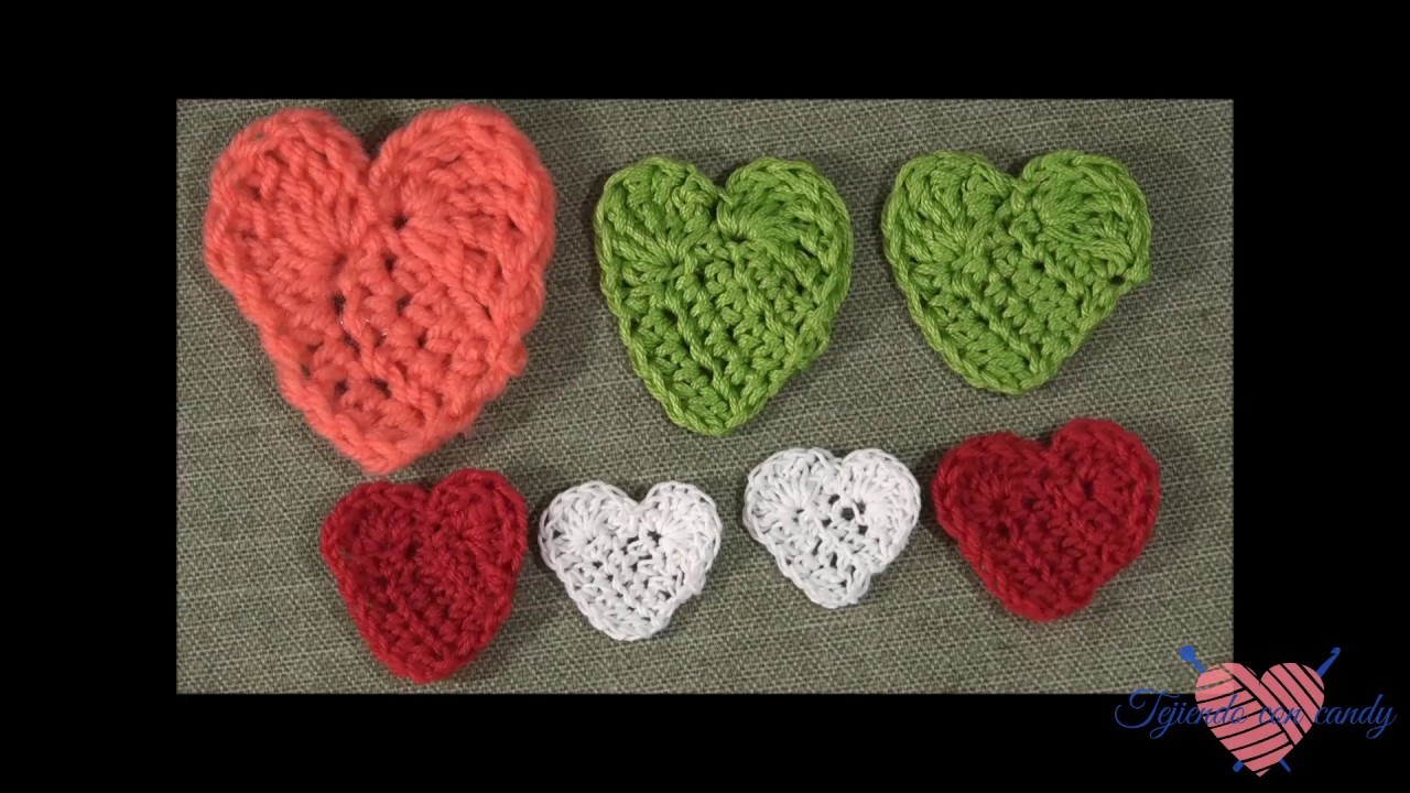 2 ideas para hacr corazones con ganchillo.crochet hearts