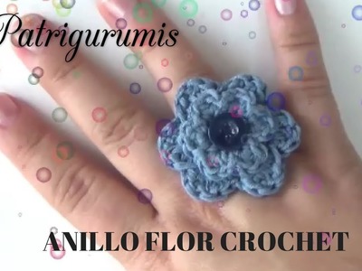 ✿ Anillo de Flor en Crochet!✿ (PRECIOSO Y FÁCIL)✿