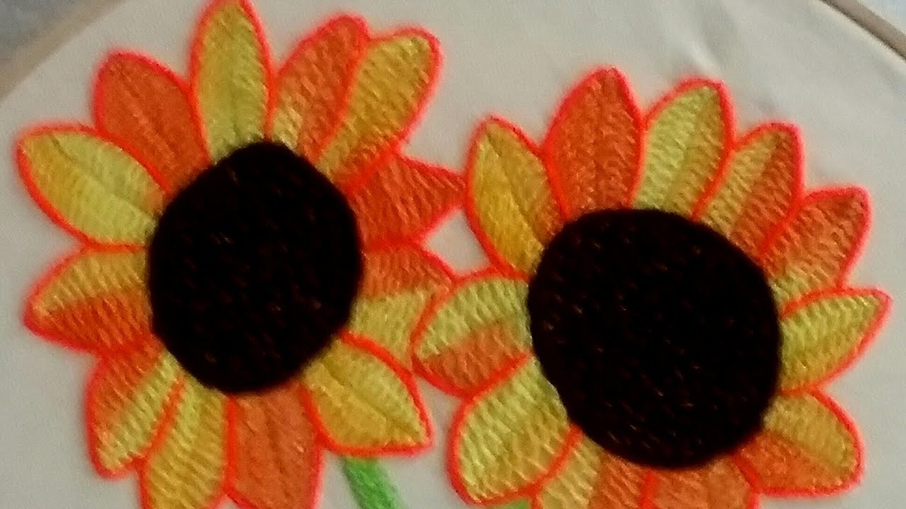 Bordando mis bellos girasoles