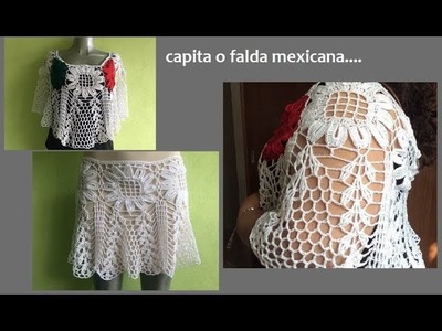 Capita o falda Mexicana con girasoles 2017