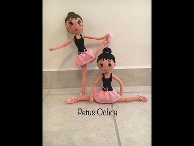 Como tejer cabeza y pelo muñeca bailarina amigurumis By Petus CUARTA PARTE 4.5