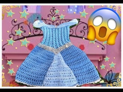 Princesa Cenicienta. !!!Vestido a crochet para bebes de (12) meses .Ultima parte.!!