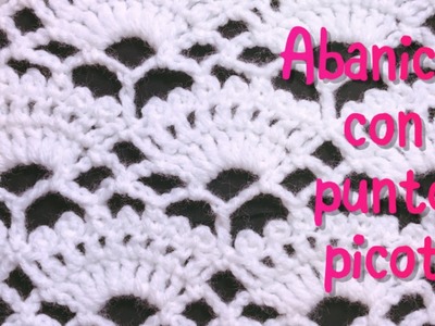 Puntada para mantas de bautizo con abanicos y punto picot en gancho por Crochet for Baby #68