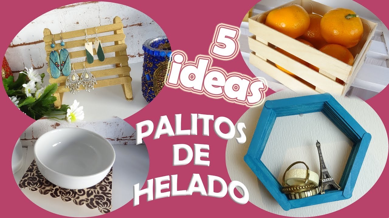 ???? 5 IDEAS DECORATIVAS CON PALITOS DE HELADO ???? : fáciles, rápidas y económicas
