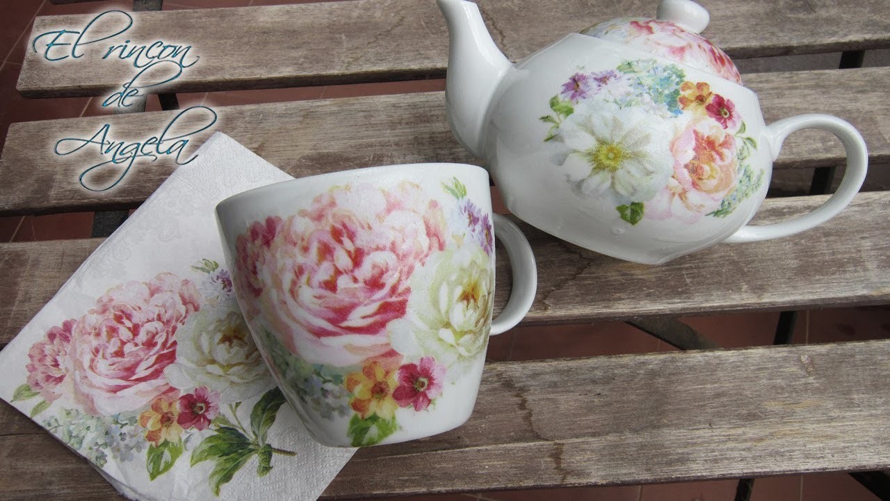 Como hacer decoupage en porcelana lavable en lavavajillas-DIY manualidades