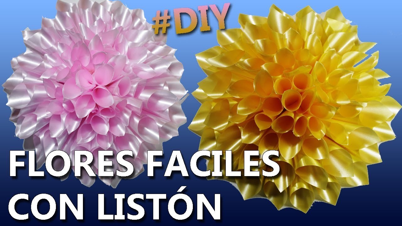 Cómo hacer FLORES DE LISTÓN PASO A PASO | Flores con listón fáciles
