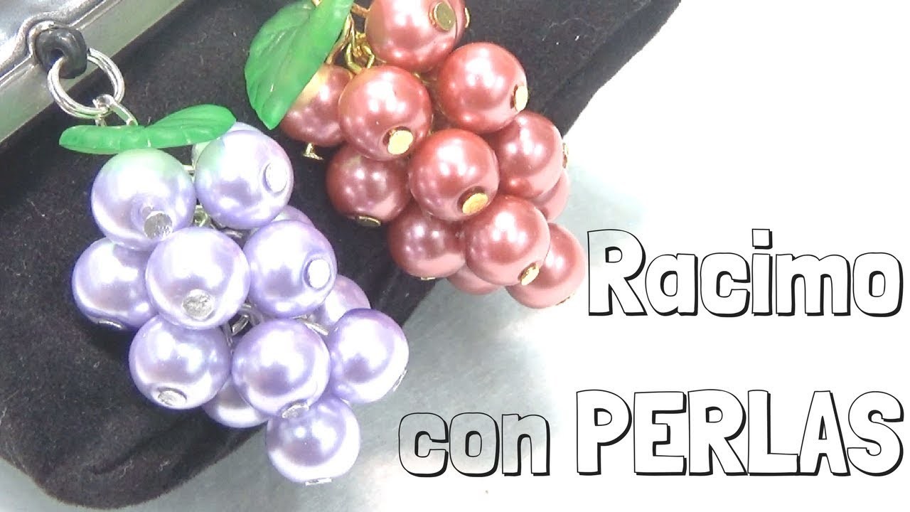 Como hacer un colgante de racimo de uva con abalorios y perlas DIY
