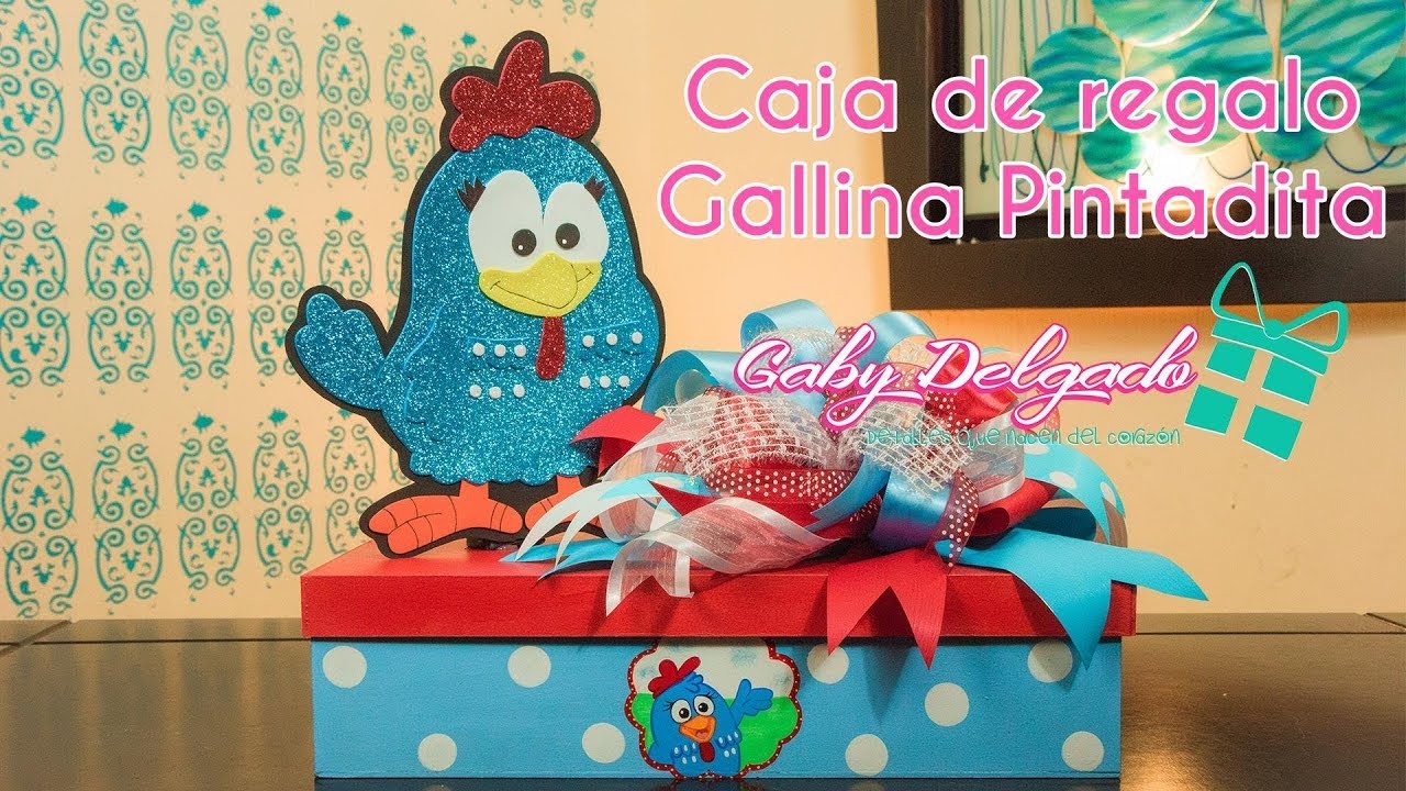 Decoración sencilla en caja de madera "Gallina Pintadita"