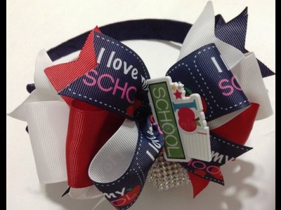 Diadema  de medios lazos escolar VIDEO No.481