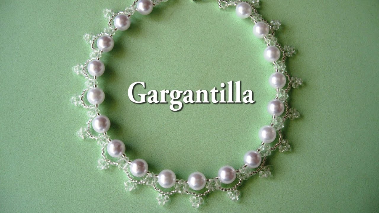 DIY  - Gargantilla - collar de perlas  y tupisDIY - Choker - pearl and tupis necklace
