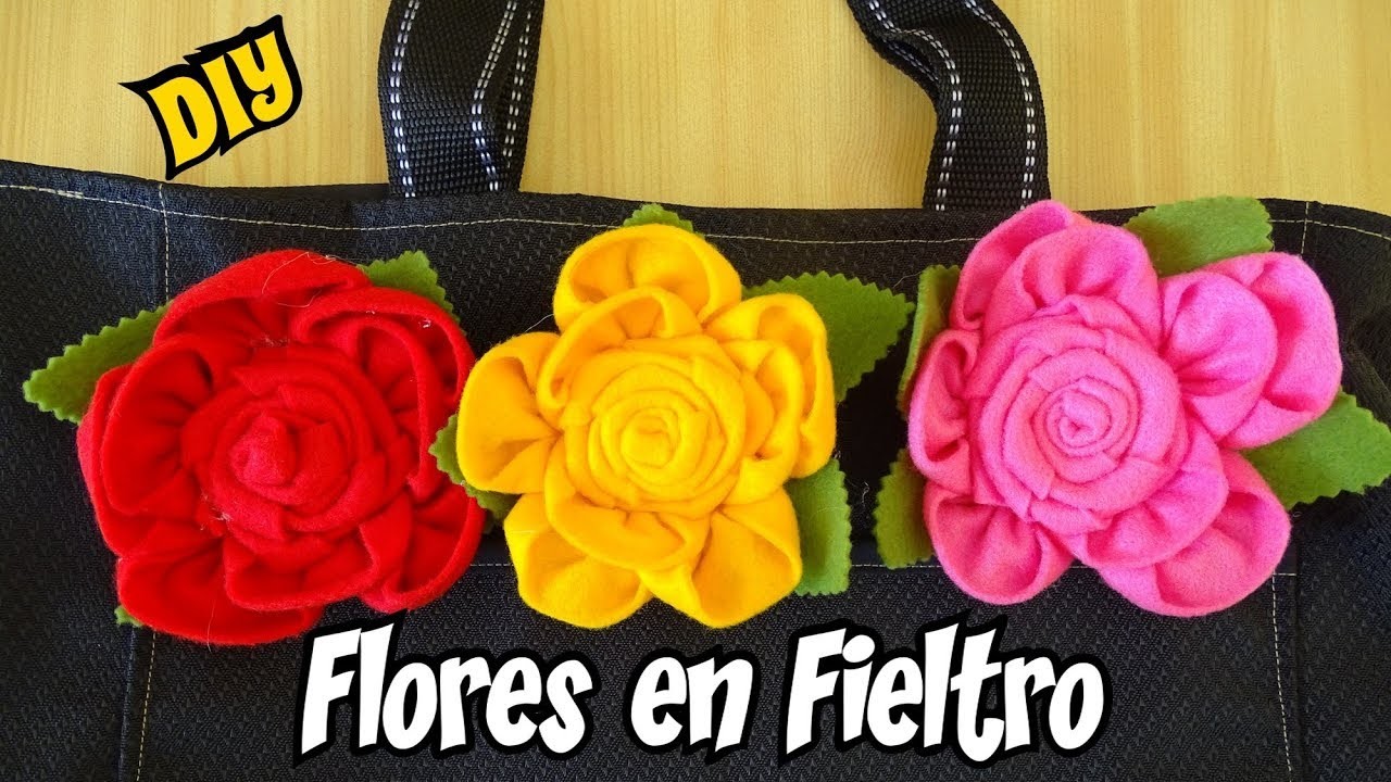 Flores de Fieltro Faciles para broches y prendedores DIY Mis Flores de tela
