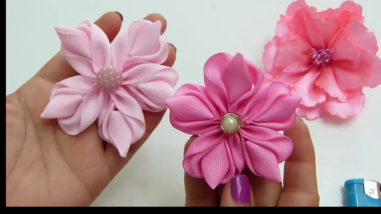 Hermosas Flores  FÁciles de elaborar paso a  paso,How to make flower with ribbon