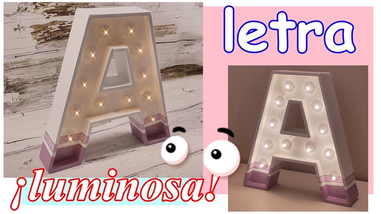 Letra luminosa hecha de cartón DIY. Lámpara decorativa. Letras en 3D