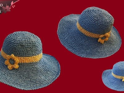 Tutorial cappello estivo all'uncinetto "Beach Elegant" -  uncinetto facile passo a passo EN- ESP.