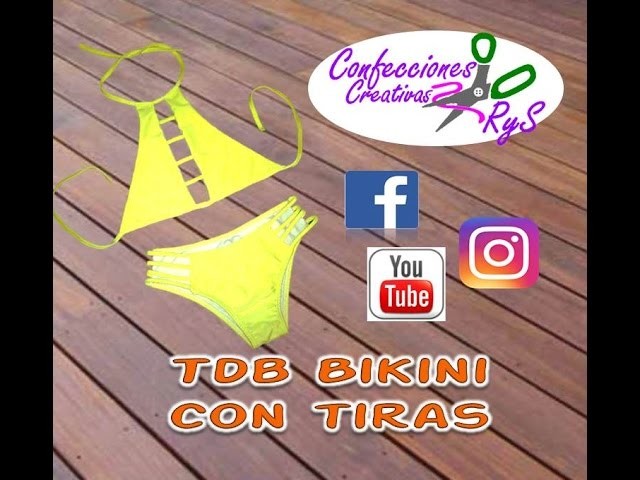 BIKINI DIY TOP HALTER- Curso (Top y Panty Tiras) GRATIS Traje de baño-Swimwear -Swimsuit, Youtube