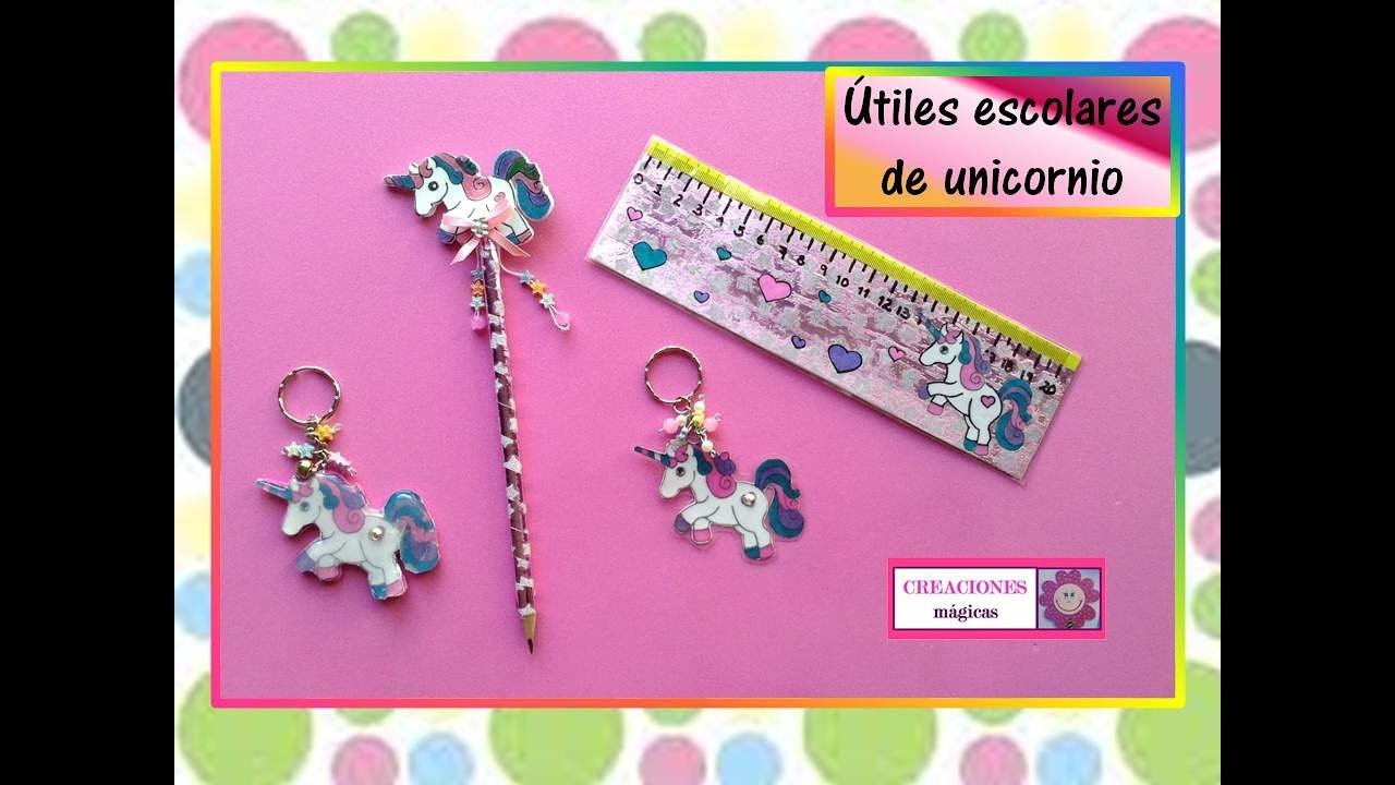 ♥♥Como decorar útiles escolares con unicornios-CREACIONES MÁGICAS♥♥