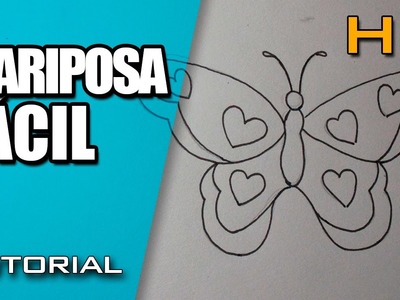 Como Dibujar una Mariposa Facil y Bonita Paso a Paso - Dibujo de una Mariposa