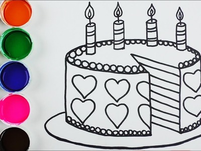 Cómo Dibujar y Colorear Torta de Arco Iris - Arte y Colores Para Niños - Learn Colors. FunKeep