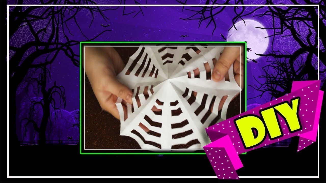 Como hacer tela de araña con papel facil | DIY Paper spiderweb | Como fazer teias de aranha