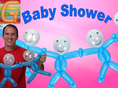 Decoracion para baby shower - globoflexia facil - baby shower para niño