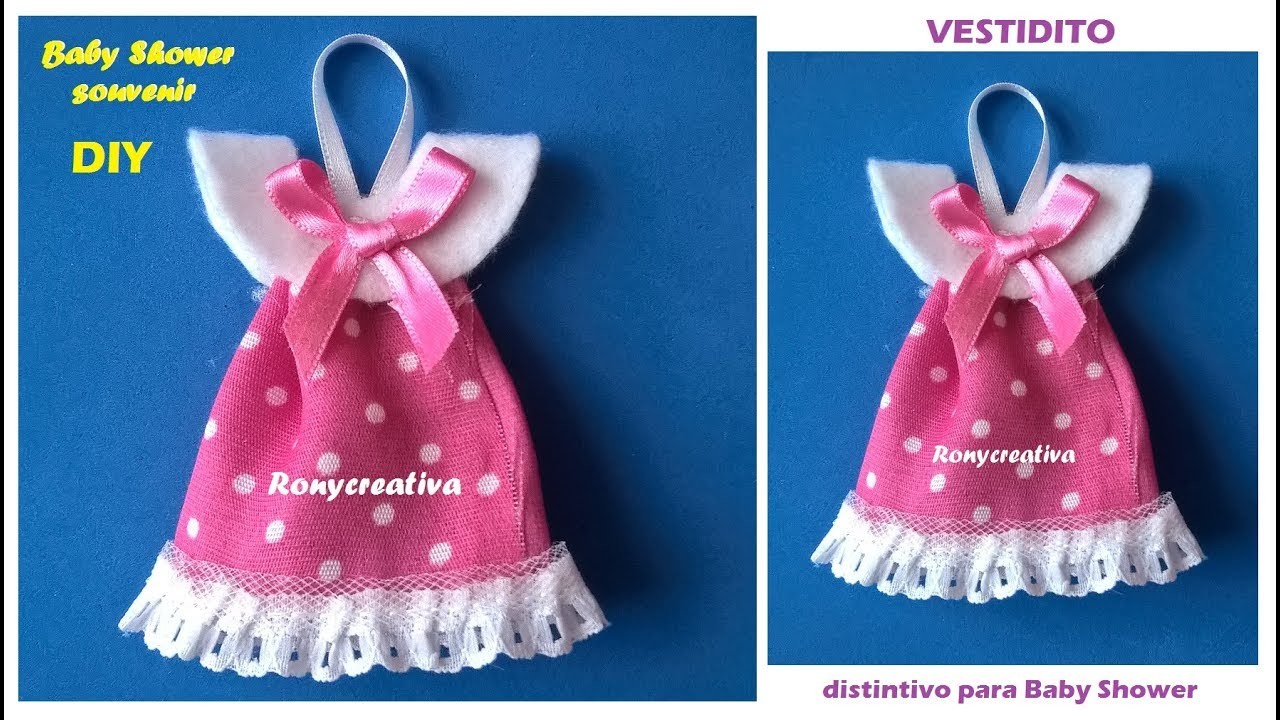Distintivo para Baby Shower - vestidito de niña VIDEO TUTORIAL